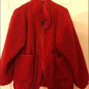 Red Faux Fur Sweater